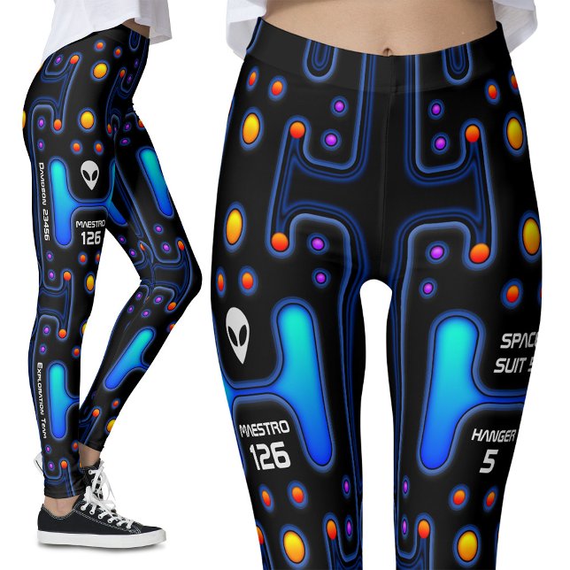 Black Astronaut SciFi Space Girl Alt Robot Leggings (Skapare uppladdad)