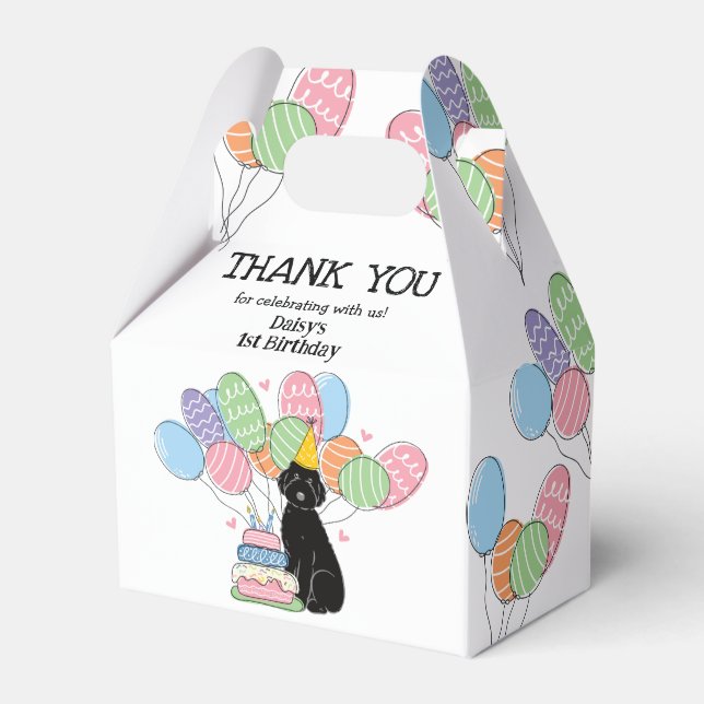 Black Aussiedoodle Hund Birthday Tack Presentaskar (Framsidan Sidan)