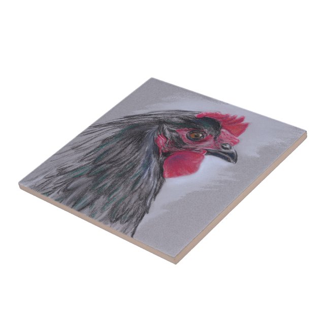 Black Australorp Hen Kakelplatta (Sidan)