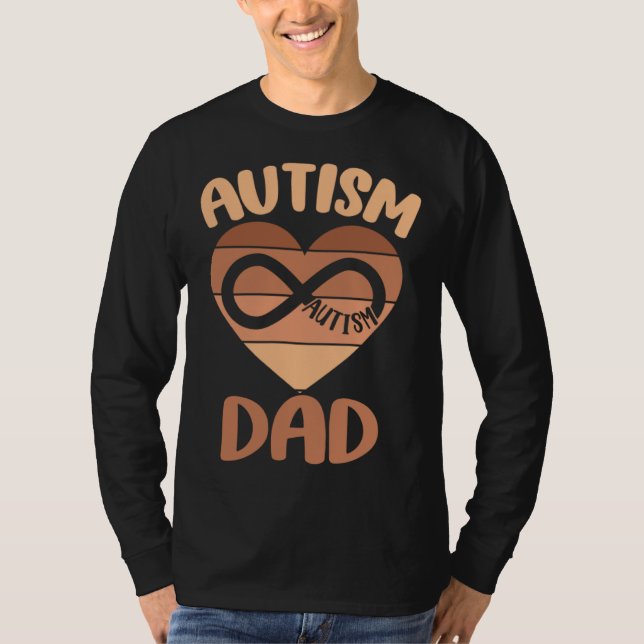 Black Autism Dad Autistic Son Kids Neurodiversity  T Shirt (Framsida)