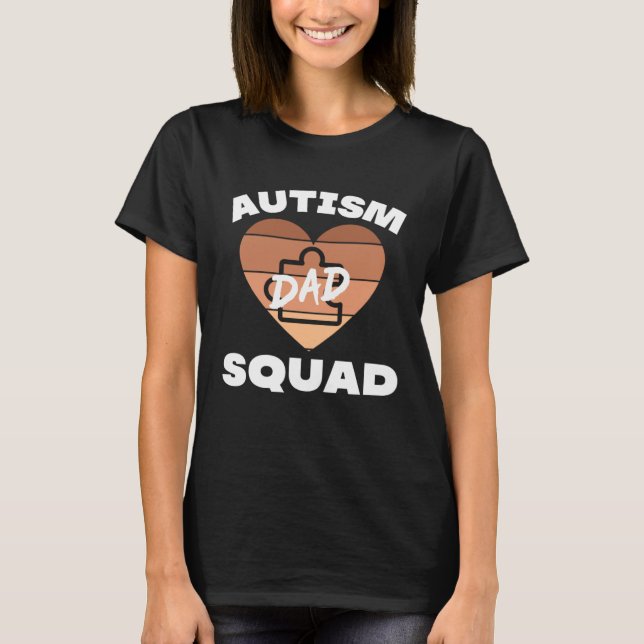 Black Autism Dad Squad Autistic Son Kids Neurodive T Shirt (Framsida)
