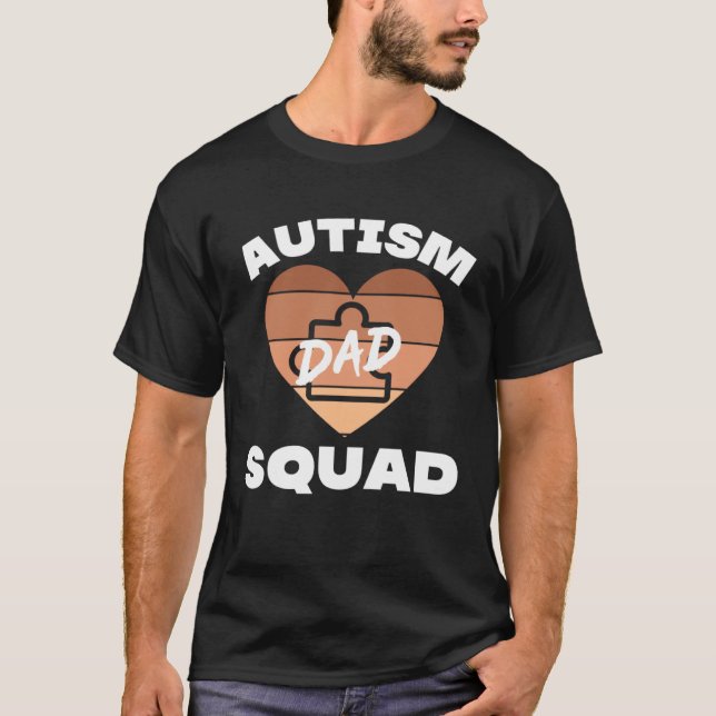 Black Autism Dad Squad Autistic Son Kids Neurodive T Shirt (Framsida)