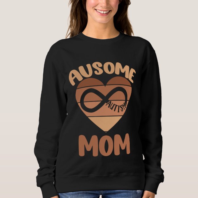 Black Autism Mom Ausome Mom Autistic Child Infinit T Shirt (Framsida)