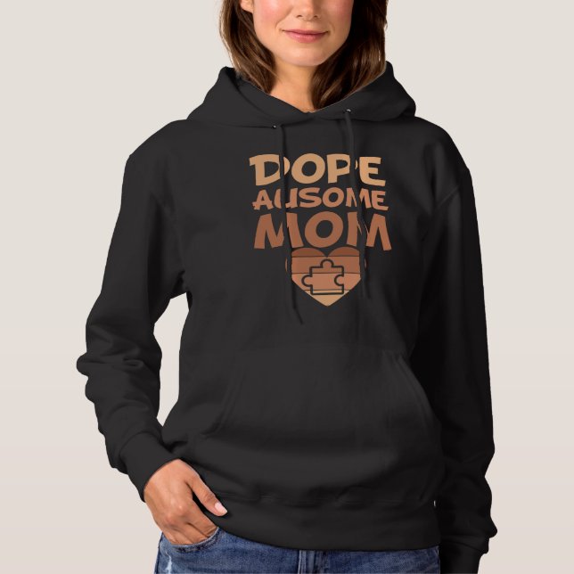 Black Autism Mom Ausome Mom Puzzle Piece Love Neur T Shirt (Framsida)