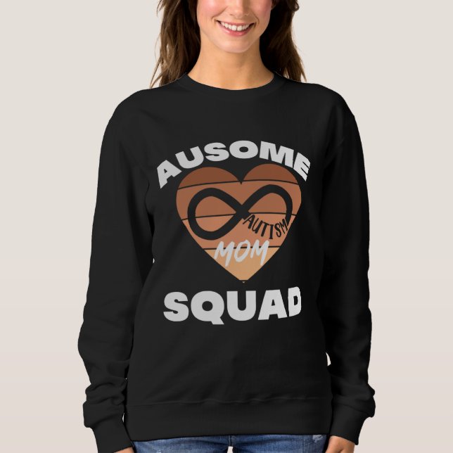 Black Autism Mom Ausome Mom Squad Autism Day Infin T Shirt (Framsida)