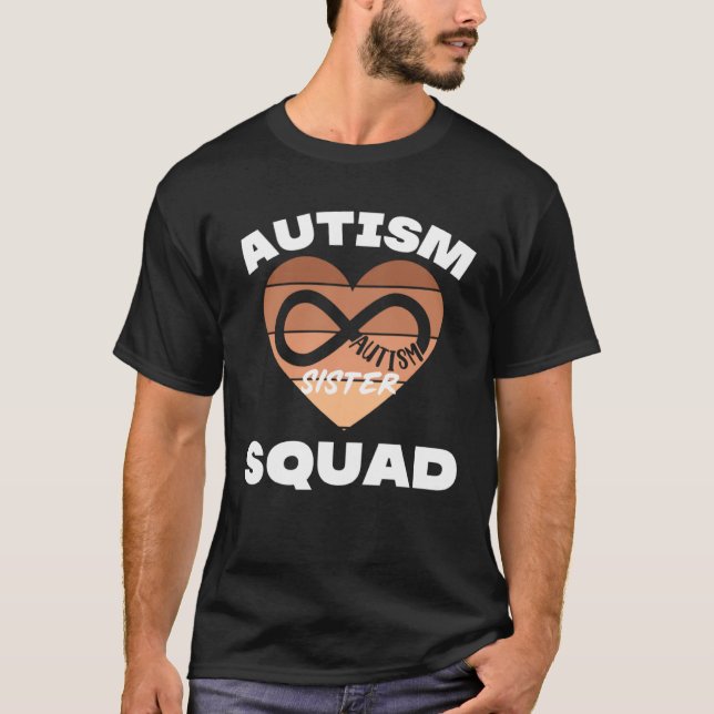 Black Autism Sister Squad My Brother Has Autism In T Shirt (Framsida)