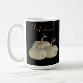 Black Autumn White Pumpkins Thanksgiving Kaffemugg