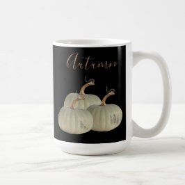 Black Autumn White Pumpkins Thanksgiving Kaffemugg