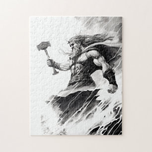 Bläck av nordisk mytologi gud thor pussel