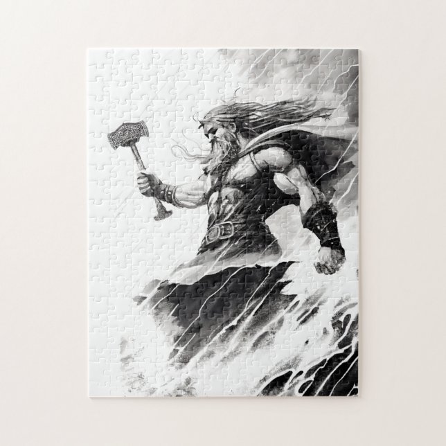 Bläck av nordisk mytologi gud thor pussel (Vertikal)