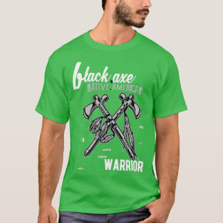 BLACK AX NATIVE AMERICA WARRIOR T SHIRT