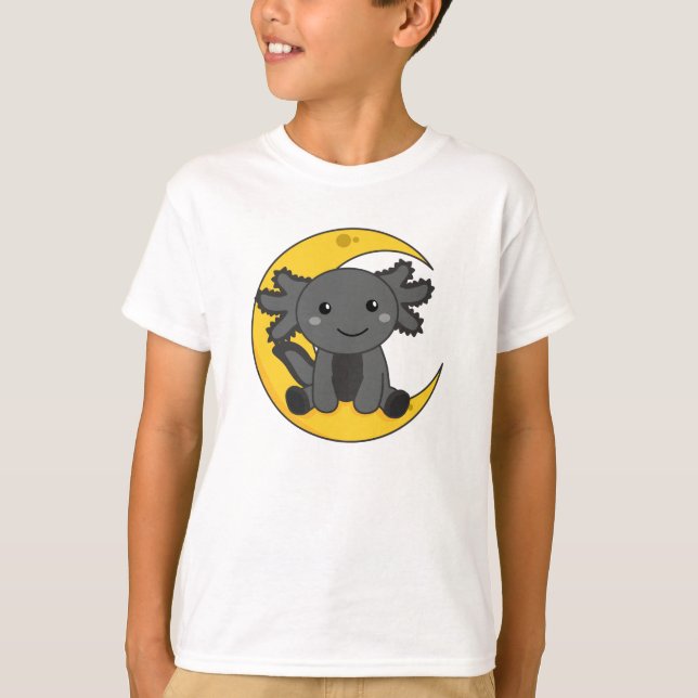 Black Axoltolt på Måne Bra Natt T Shirt (Framsida)