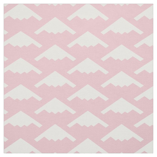 Black B-2 Spirit Stealth Bomber Mönster på Rosa Tyg (Provkarta)