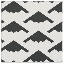 Black B-2 Spirit Stealth Bomber Mönster på White Tyg