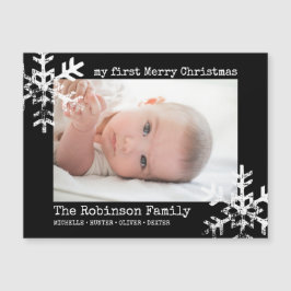 Black Baby 1:a julfoto Snöflingor