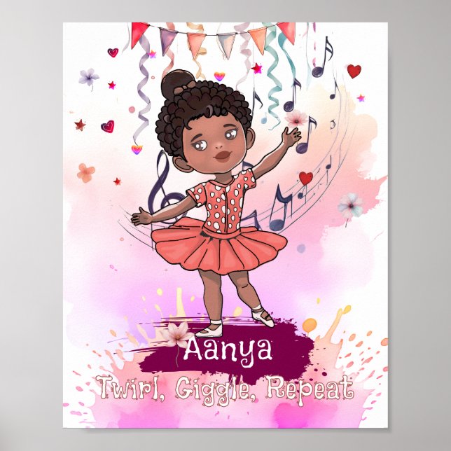Black Baby Ballerina Wall Art Poster (Framsidan)