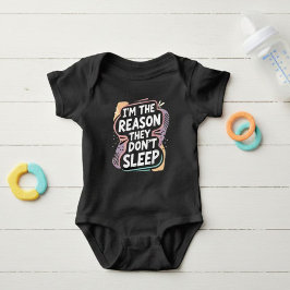 Black Baby Bodysuit with Funny Phrase  T Shirt