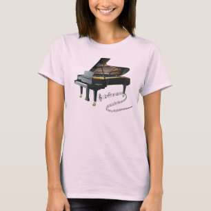 Black Baby Grand Piano & Musik noter Tee Shirt