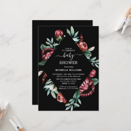 Black Baby Shower med inbjudan till Röd ros Blommi