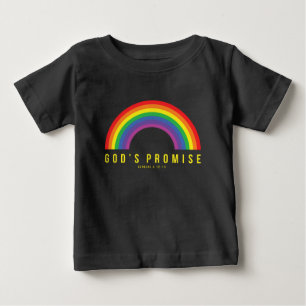 Black Baby Tee Rainbow God's Lomise w/Scripture