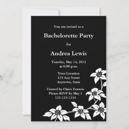 Black Bachelorette Party Inbjudan / Meddelande
