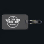 Black Bäck River Mississippi Kayaking Bagagebricka<br><div class="desc">Vilden Black Bäck och floden Scenia ligger i Mississippi's De Soto National Forest och utsågs av kongressen 1986 till den första och enda Vilden och Scenen River i Mississippi. Det är känt för sin vildmark och är ett populärt mål för paddling,  camping och njutning av naturen.</div>