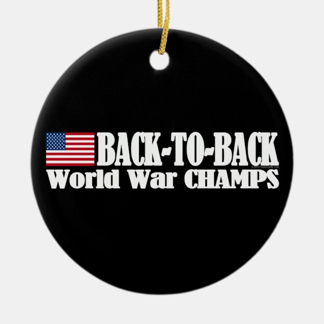 Black Back-To-Back USA Champs Julgransprydnad Keramik (Framsidan)