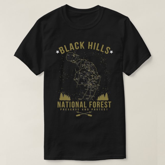 BLACK BACKE National Forest South Dakota Hiking Mo T Shirt (Design framsida)