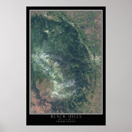 Black Backe National Forest South Dakota Satellite Poster