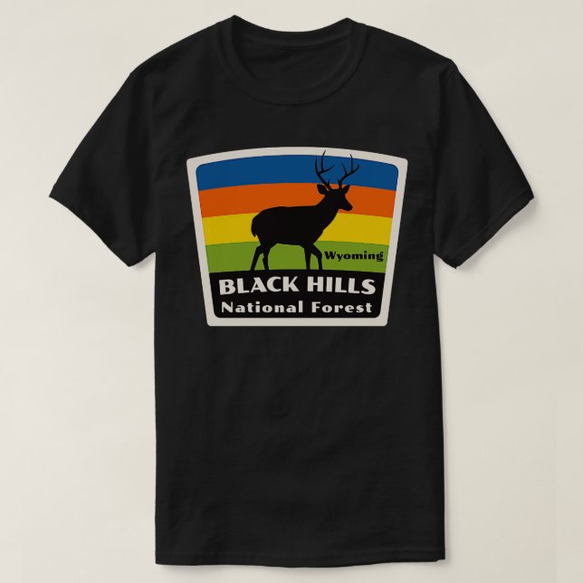 Black Backe National Forest Wyoming Roaming Hjort T Shirt (Design framsida)