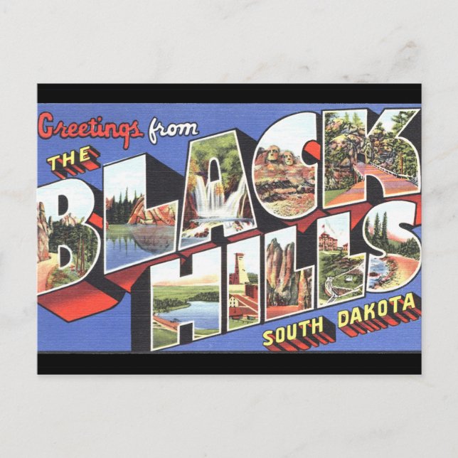Black Backe South Dakota Vintage Postcard Vykort (Framsida)
