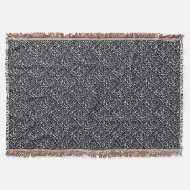 Black Background-23961-Damask Pattern Filt (Framsidan)