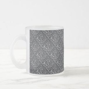 Black Background-23961-Damask Pattern Frostad Glasmugg
