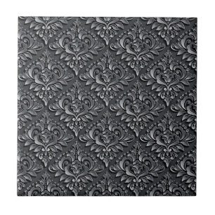 Black Background-23961-Damask Pattern Kakelplatta