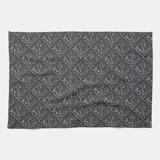 Black Background-23961-Damask Pattern Kökshandduk (Horisontell)
