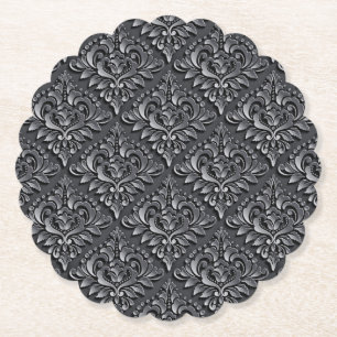 Black Background-23961-Damask Pattern Underlägg Papper
