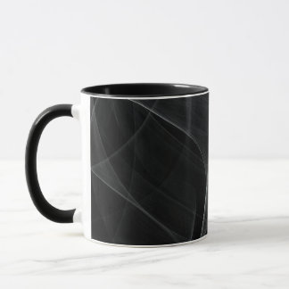 BLACK BACKGROUND AND DELICATE LIGHT BRUSHSTROKES MUGG