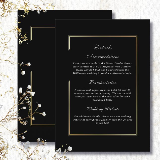 Black Background Gold Frame Detail Enclosure Inbjudningar (Skapare uppladdad)