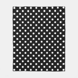 Black Background Polka dots Fleecefilt