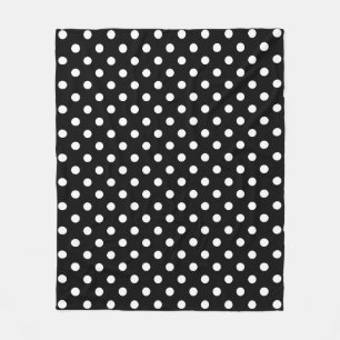 Black Background Polka dots Fleecefilt