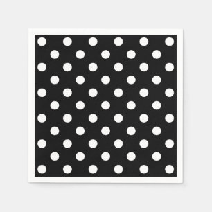Black Background Polka dots Pappersservett