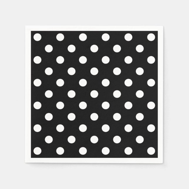 Black Background Polka dots Pappersservett (Framsidan)