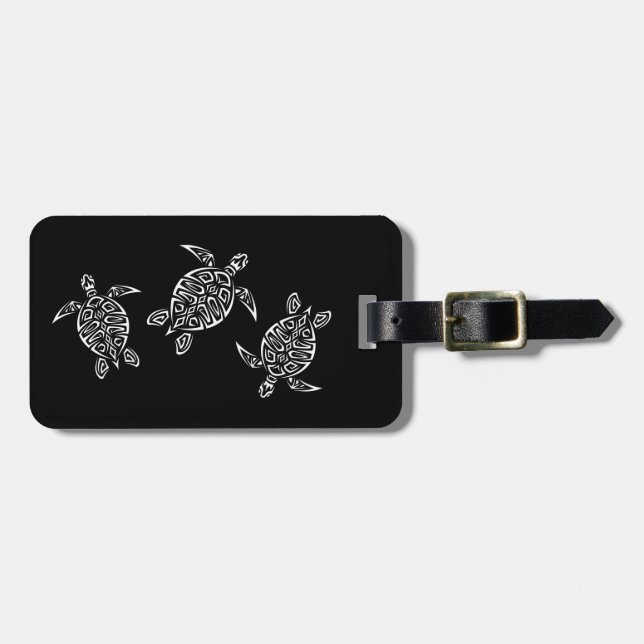 Black Background, vit stamkastare, Adress Bagagebricka (Horisontell Framsida)