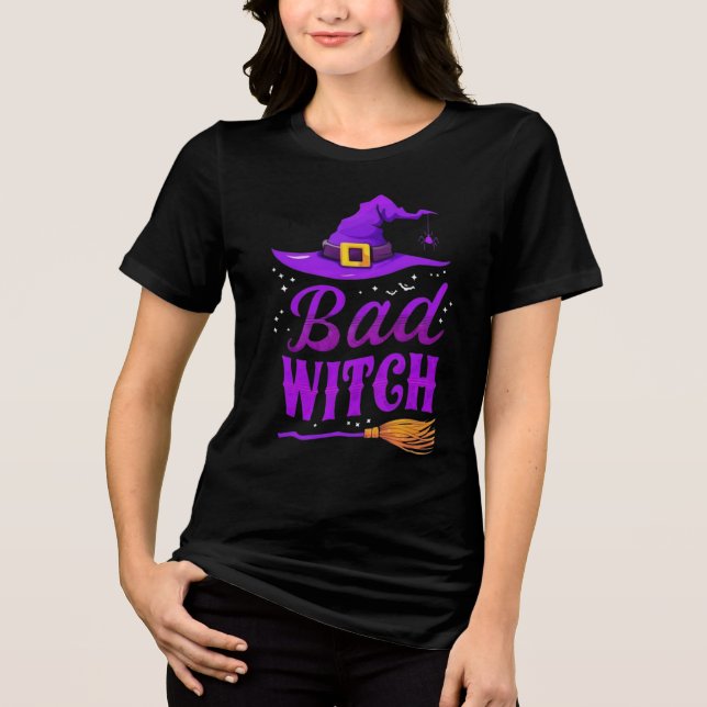 Black Bad Witch Crew Neck | Funny Witch Tee (Framsida)