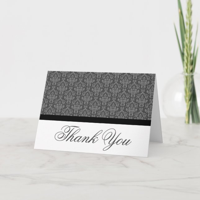 Black Badge Damask Tackkort Black och Grått (Framsida)