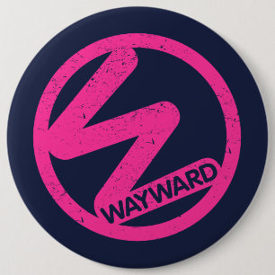 Black Badge med Rosa Wayward Logotyp Knapp