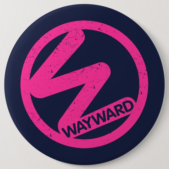 Black Badge med Rosa Wayward Logotyp Knapp (Framsida)