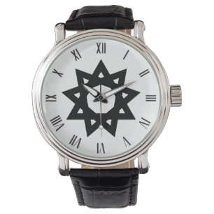 Black Bahai 9-stjärniga stjärnsymbolen WatchWatch Armbandsur