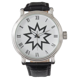 Black Bahai, nio-spetsiga stjärnsymbol Armbandsur