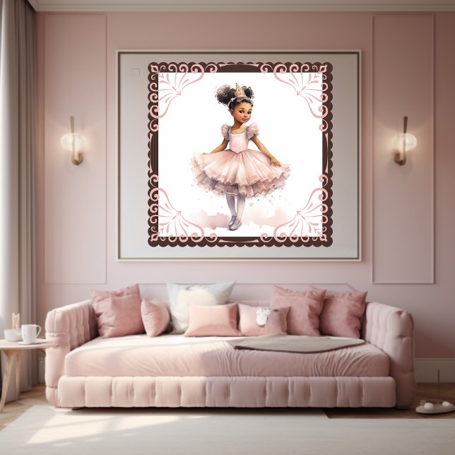 Black Ballerina, Blek Rosa Tutu, Guld Krona Poster (Skapare uppladdad)